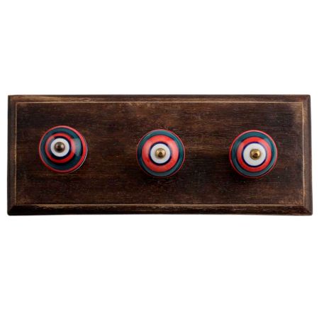 Multicolor Strip Wooden Hooks